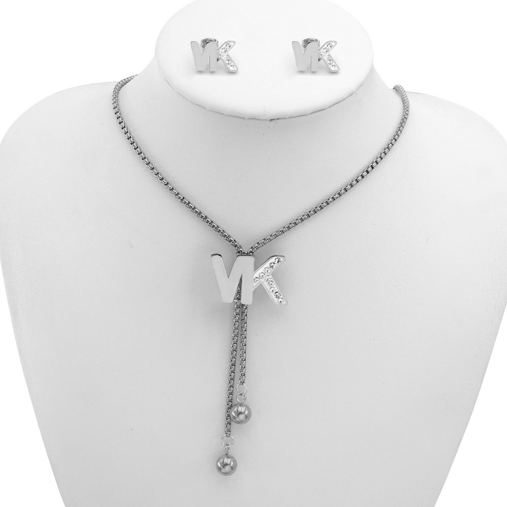 Acero Inoxidable De Joyas Inspired 18k Gold Plated Famous Brand Necklace Earrings Stainless Steel Jewelry Set For Women 