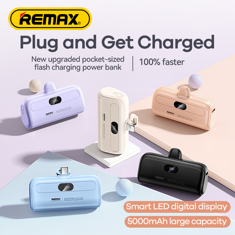 Remax Capsule Series Rpp-633 2a Emergency Direct Charging Power Bank 5000mah Cheap Power Banks Custom Logo For Iphone 