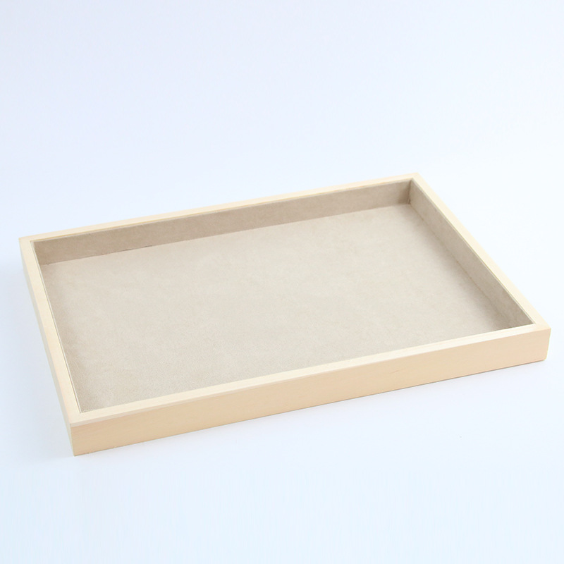 New Design Wooden Jewelry Tray Velvet Tray For Jewelry Display Storage Necklace Pendant Bangle Holder 