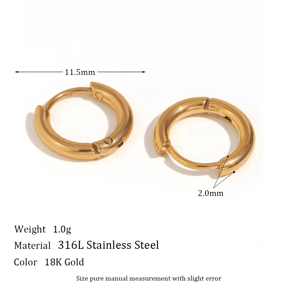 Earings Jewelry Women 18k Gold Plated Huggie Hoop Hypoallergenic Chunky Stainless Steel Hoop Earings Valentines Day Gift 