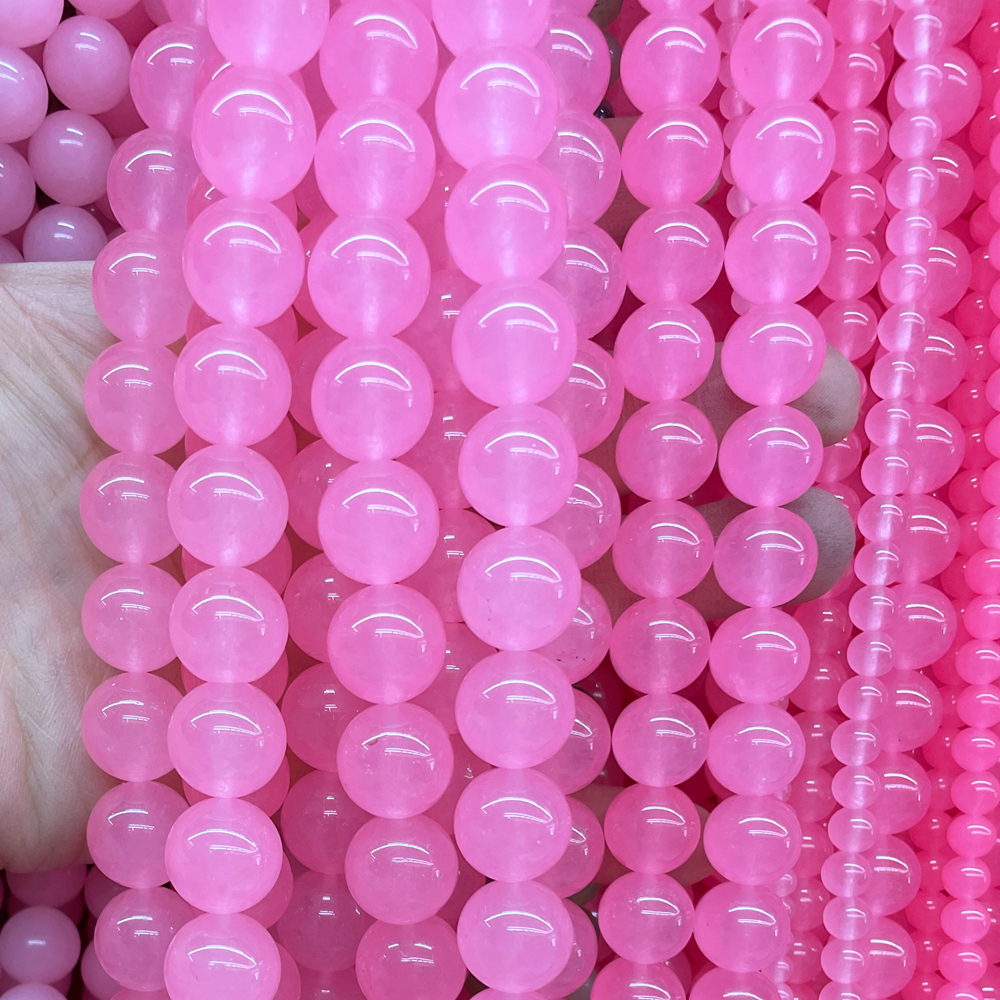 Jade Stone Red Green Orange Blue Different Color Round Loose Bead Strand For Diy Jewelry Making Necklace And Bracelet 