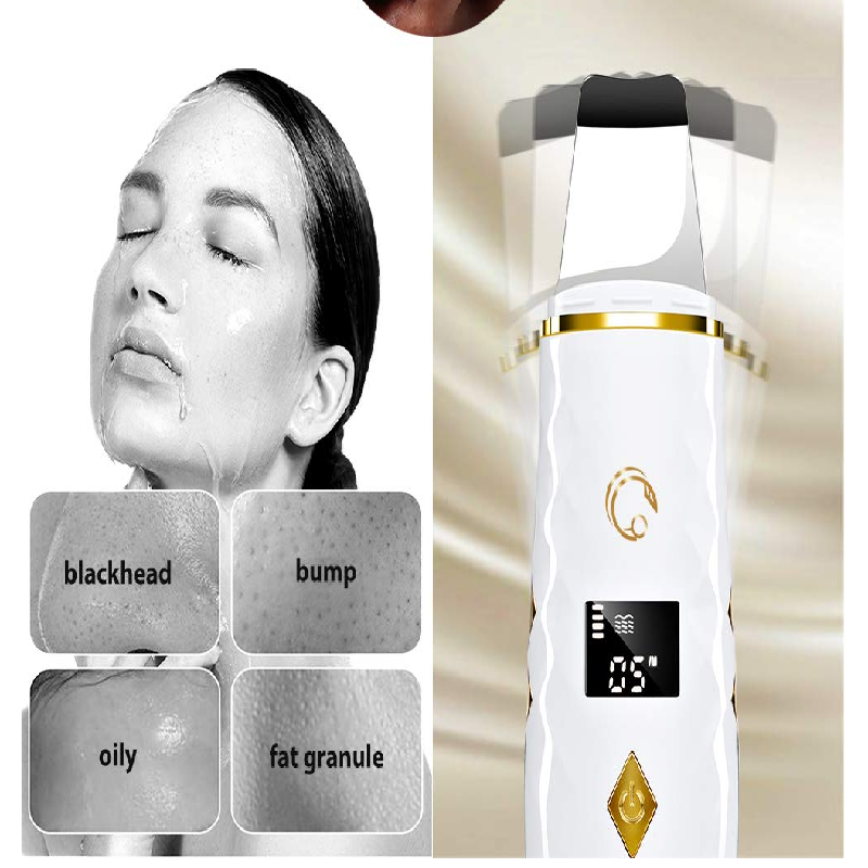 Psb Beauty Products Rechargeable Ultrasonic Face Cleaner Skin Scrubber Spatula With Lcd Display 