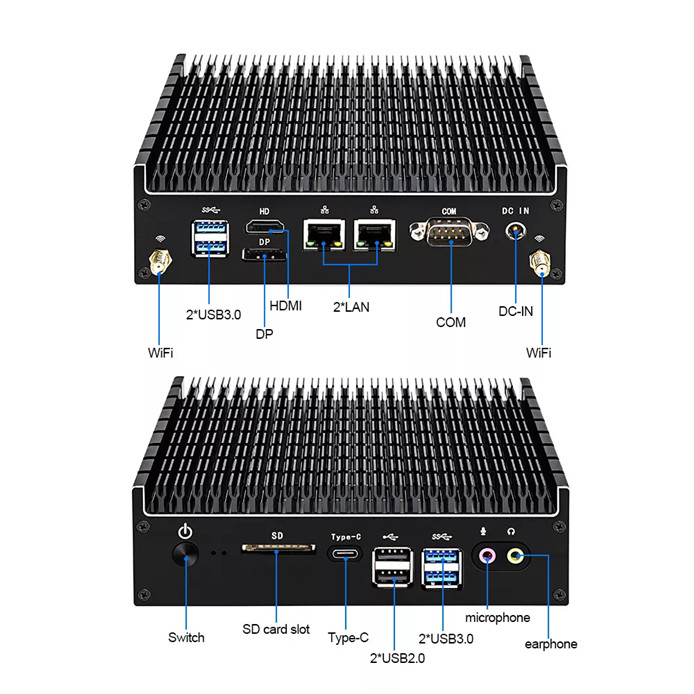 Nano Metal Minipc Nuc Box Max 32gb Ddr4 In-tel Core I7-8565u I5 I3 Desktop Pc Gaming Computer 2 Lans Rs232 Wifi Bt With Minipc 