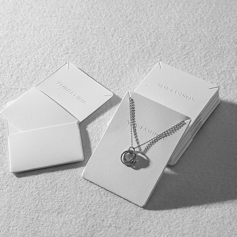 100pcs 350gsm Jewelry Cards Necklace Display Card With Bags Self-seal Bags Art Paper Tags For Diy Jewelry Packaging 