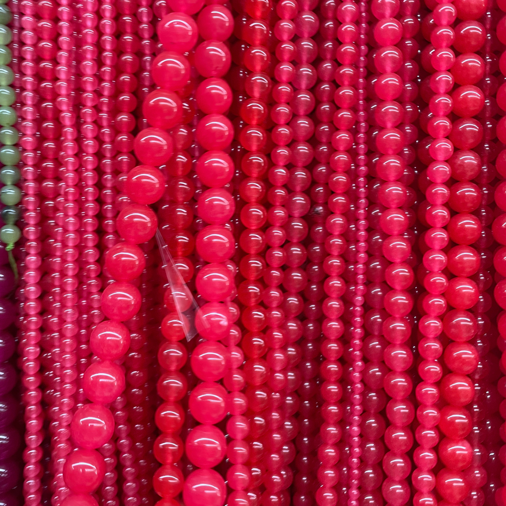 Jade Stone Red Green Orange Blue Different Color Round Loose Bead Strand For Diy Jewelry Making Necklace And Bracelet 