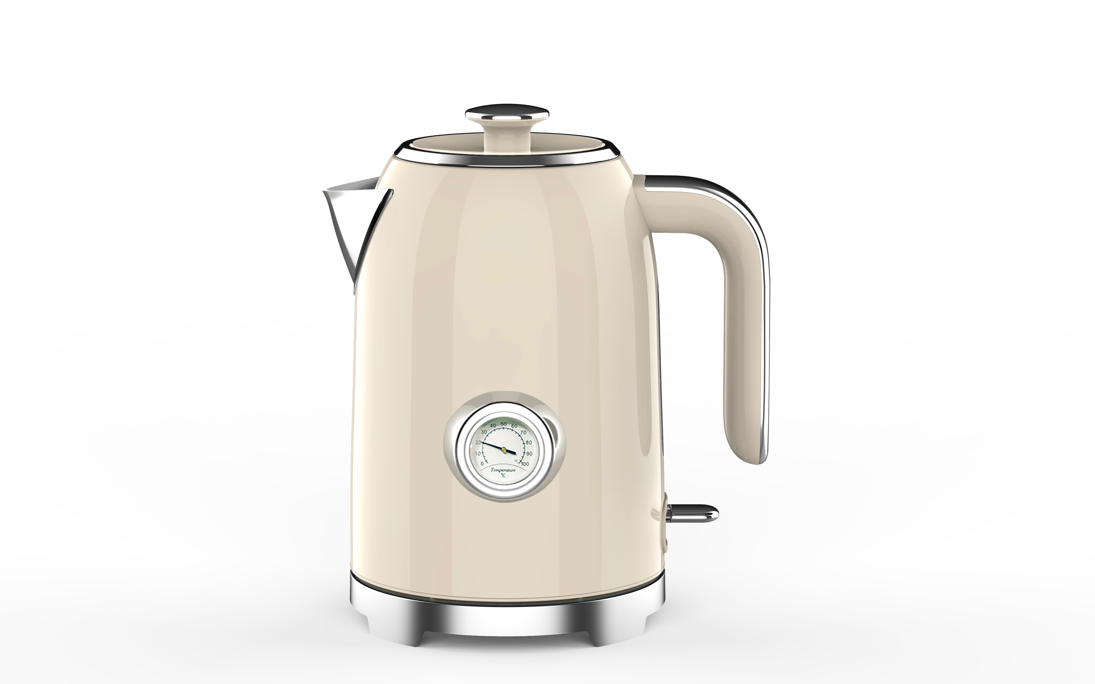 Portable Home Appliance Retro Style 1.7l Electric Stainless Steel Water Kettle With Thermometer 
