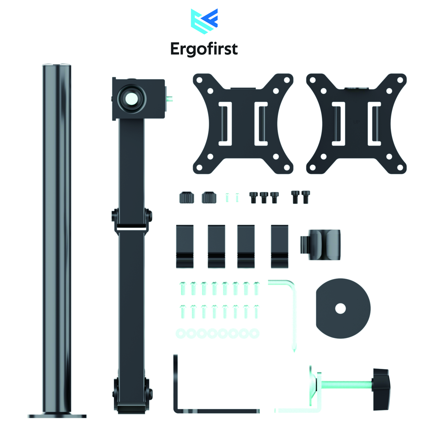Adjustable Computer Dual Monitor Holder Arm Desk Mount Stand 