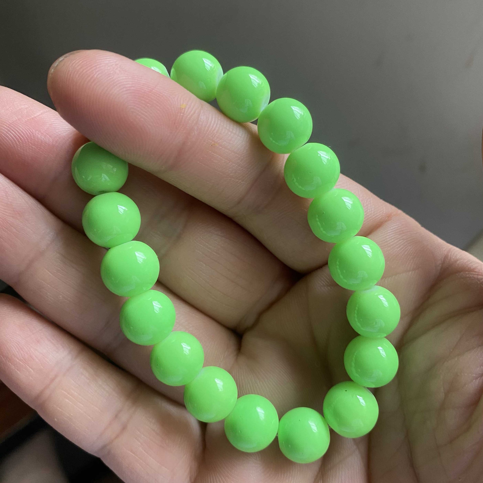 10mm Men Women Large Glass Semi-precious Stone Beaded Bracelets Custom Diy Glass Bracelets Can Add Charm For Jewelry Making 