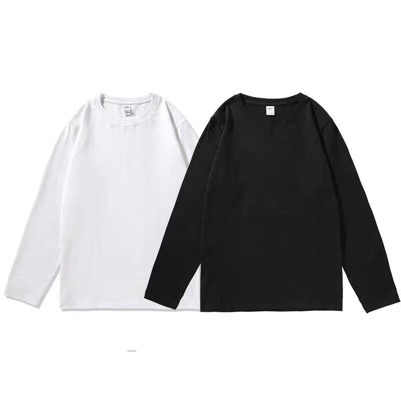 Custom Logo Printing Cheap Price Wholesale Long Sleeve Polyester Blank Plain Men's T-shirts White Unisex Tshirts For Women