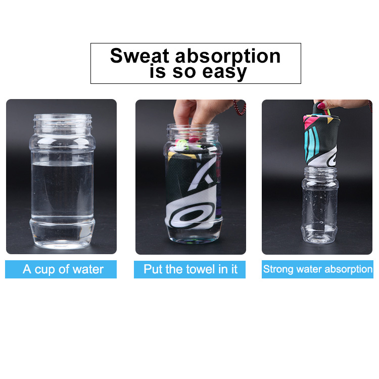 Wholesale Digital Printing Super Magic Polyester Gym Yoga Cooling Towel Sport Stay Custom Cool Ice Print Towel 