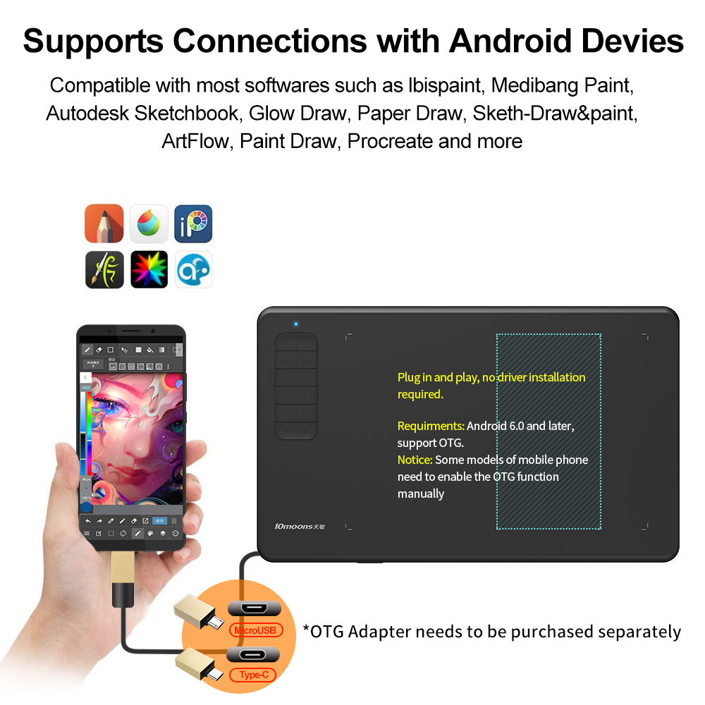 10moons G12 Online Teaching And Education Other Computer Accessories Graphics Tablet Digital Tablets For Drawing 