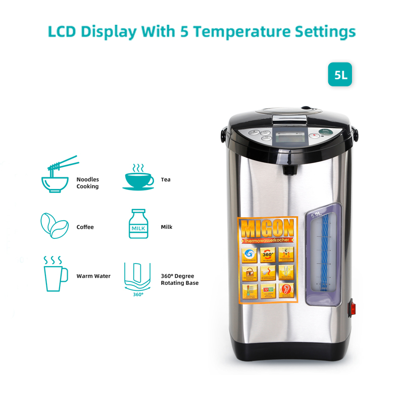 Aeccn Oem Kitchen 3.5l 5l Capacity Water Boiling Tea And Coffee Home Electronics Appliance Electric Thermo Pot 