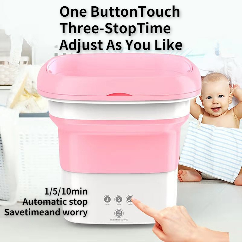 Home Bathroom Travel Ultrasonic Single Tub Mini Portable Underwear Socks Folding Bucket Other Washing Machine 
