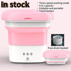 Home Bathroom Travel Ultrasonic Single Tub Mini Portable Underwear Socks Folding Bucket Other Washing Machine 