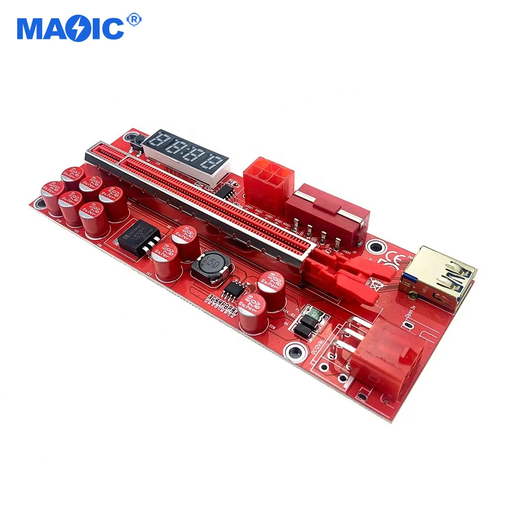 Other Computer Accessories 10 Capacitors 014 Pro Pcie Riser Ver 014 1x To 16x Graphics Cable Pcie Riser Card Riser 014 With Led 