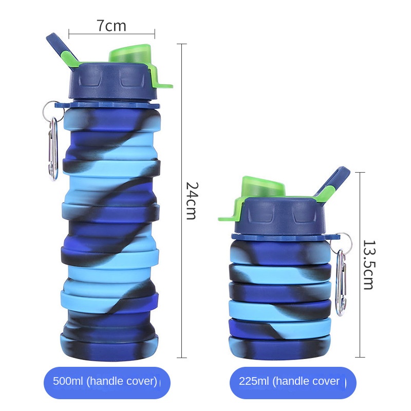 Silicone Sports Bottle Creative Foldable Portable Mountaineering Cup Outdoor Cycling Retractable Bottle 