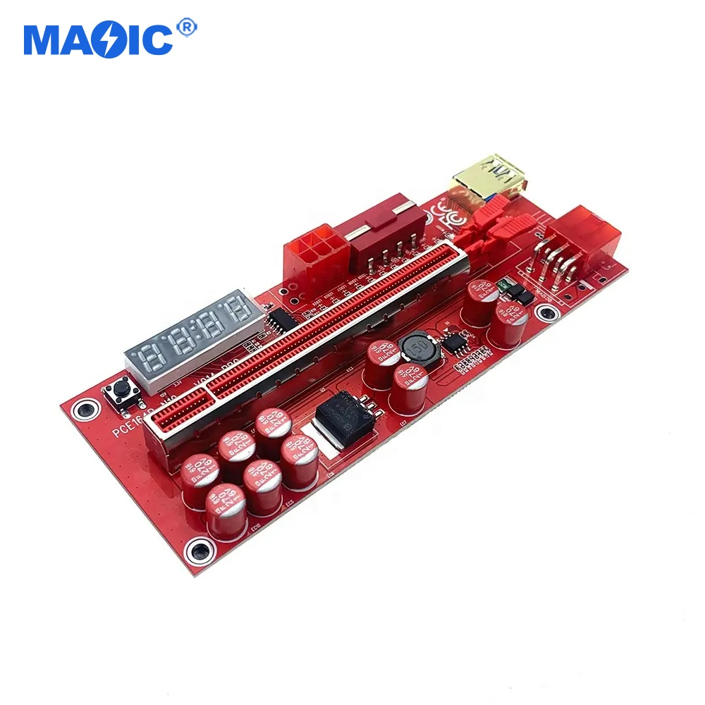 Other Computer Accessories 10 Capacitors 014 Pro Pcie Riser Ver 014 1x To 16x Graphics Cable Pcie Riser Card Riser 014 With Led 