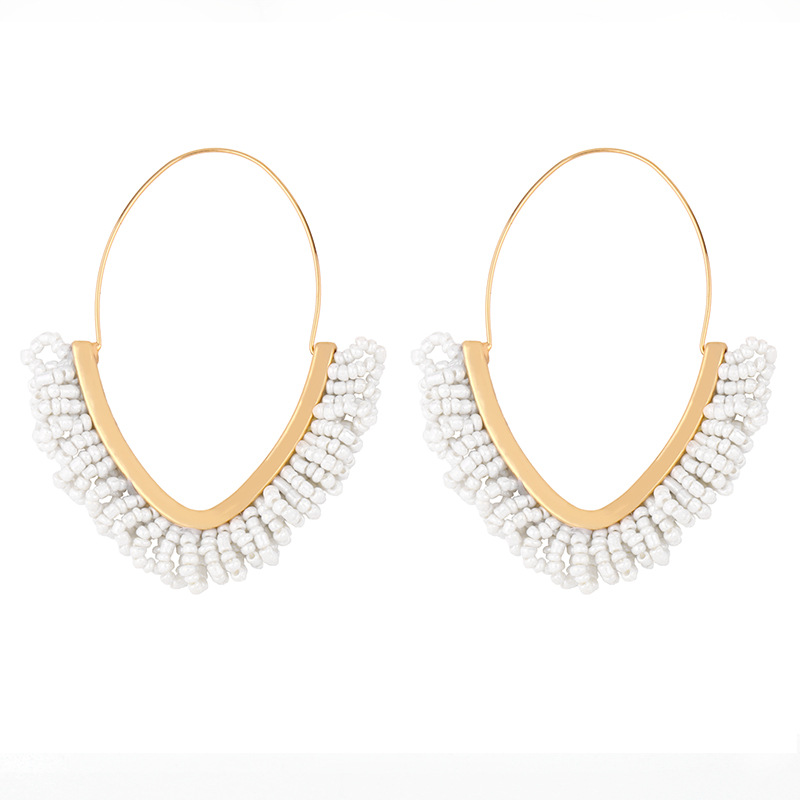 Personalized Seed Bead Earrings Handmade Fashion Hoop Earring Big Ear Rings For Women Jewelry Earrings 