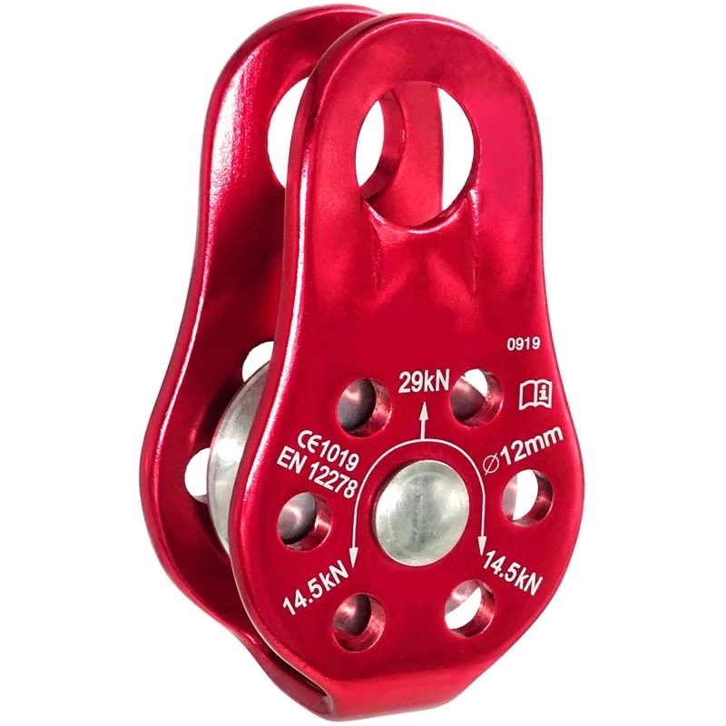High Quality Heavy Duty Outdoor 20kn Aluminum Alloy Rock Climbing Single Wheel Pulley 