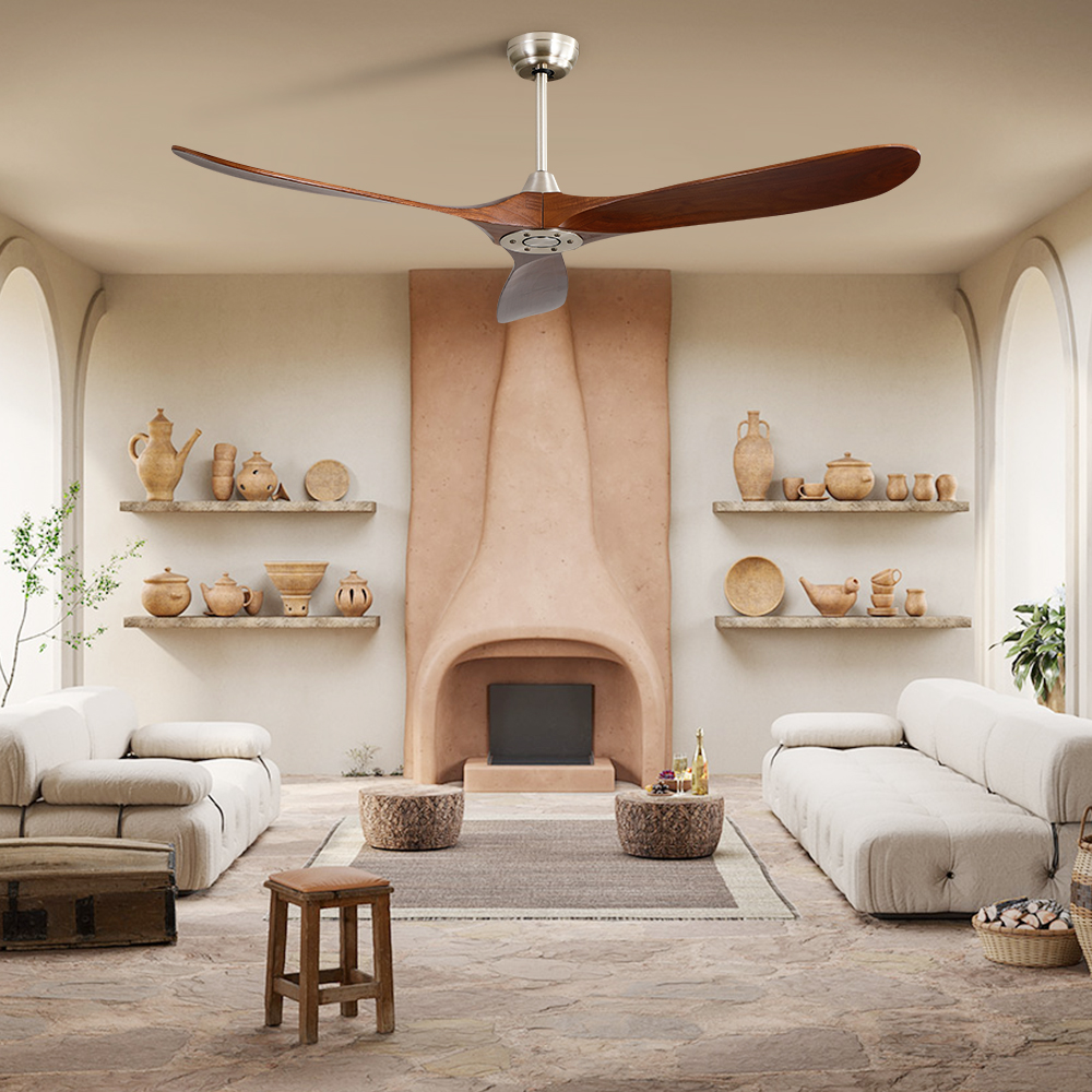 European Styles Custom Ceiling Fan Decorative Mute 3 Blade Remote Control Wood Wooden Bldc Modern Ceiling Fan For Home Hotel 