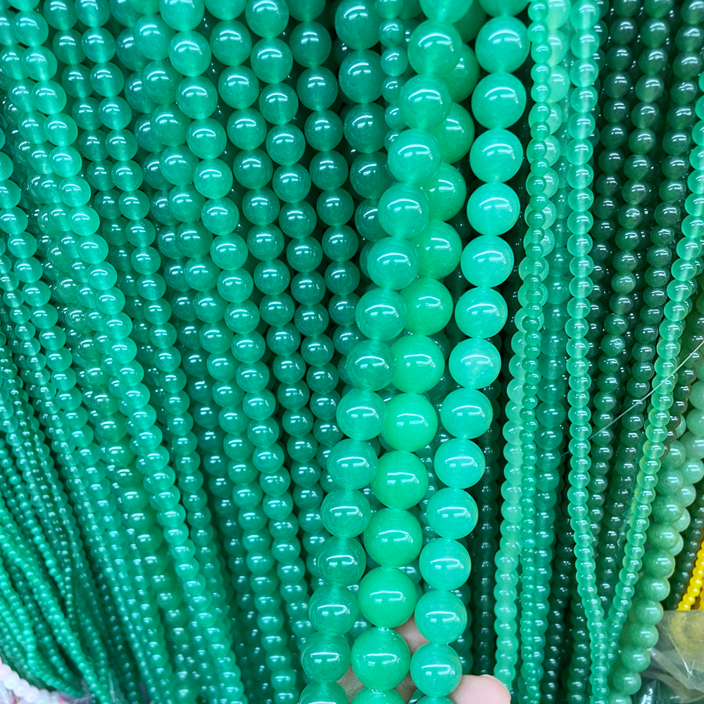 Jade Stone Red Green Orange Blue Different Color Round Loose Bead Strand For Diy Jewelry Making Necklace And Bracelet 