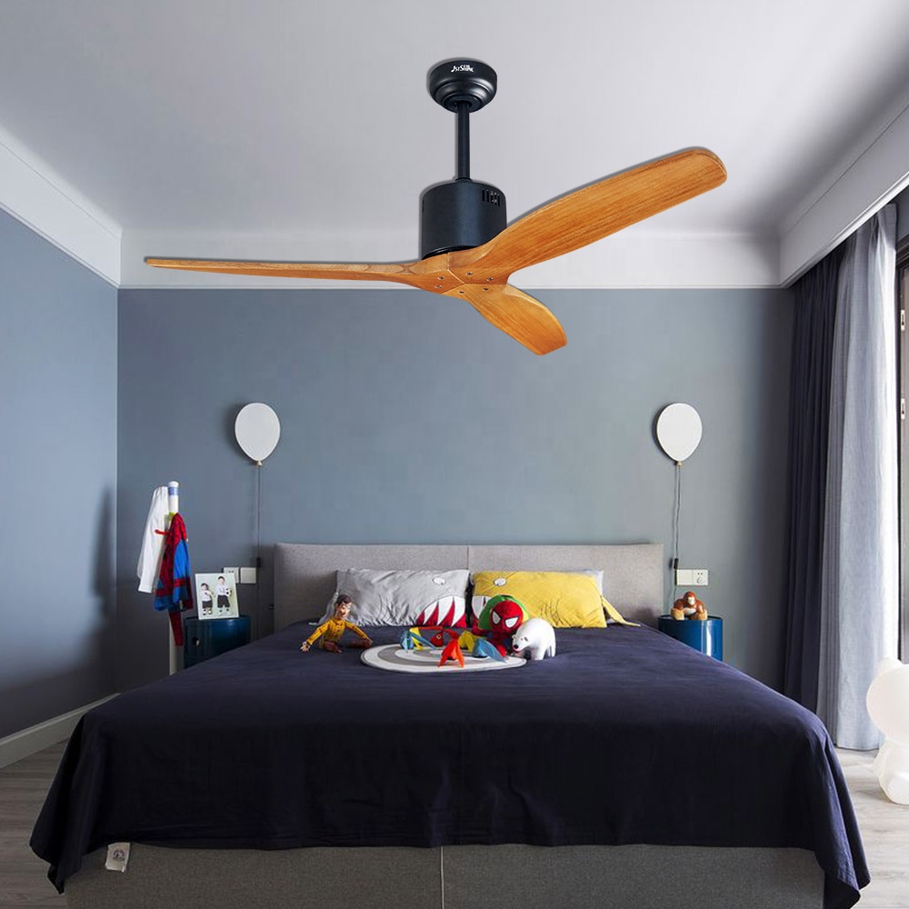 1stshine Ceiling Fan Home Appliances Decorated Remote Control 3 Blade Wood Flush Optional Ceiling Fan Without Light 