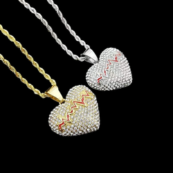 Wholesale Fashion Stainless Steel Pendant Jewelry Crystal Rhinestone Necklace Devil's Eye Pendant Hiphop For Men 