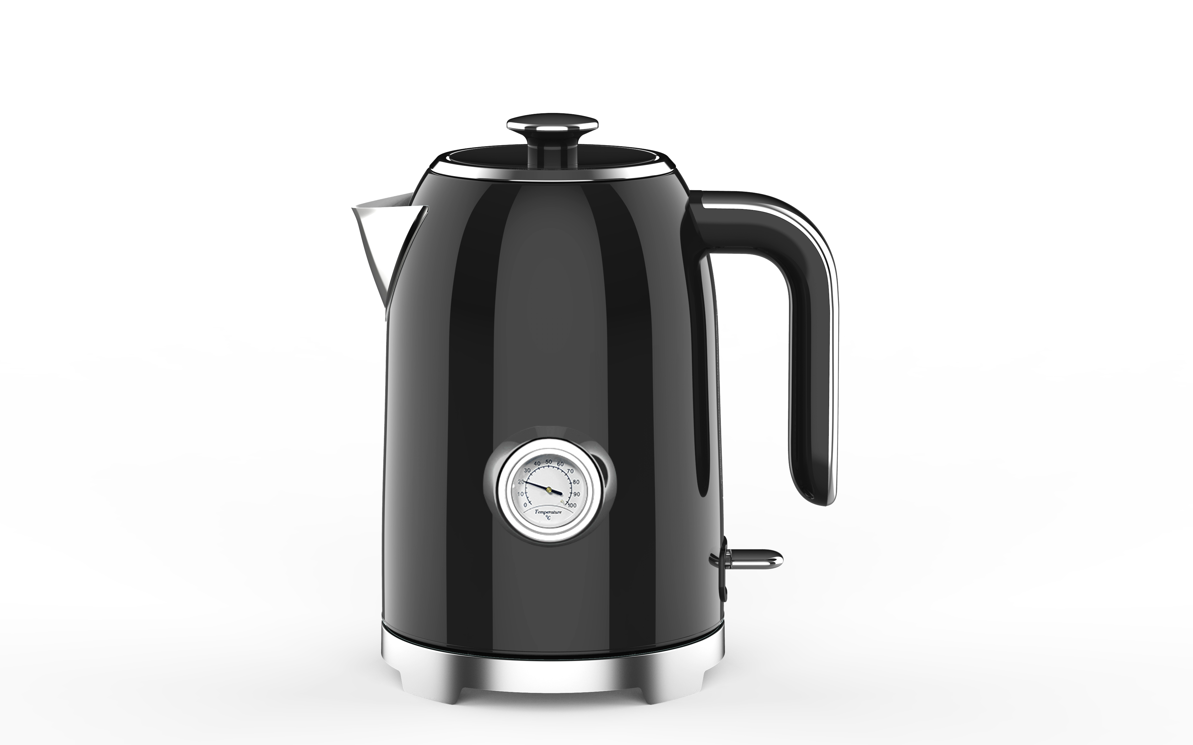 Portable Home Appliance Retro Style 1.7l Electric Stainless Steel Water Kettle With Thermometer 