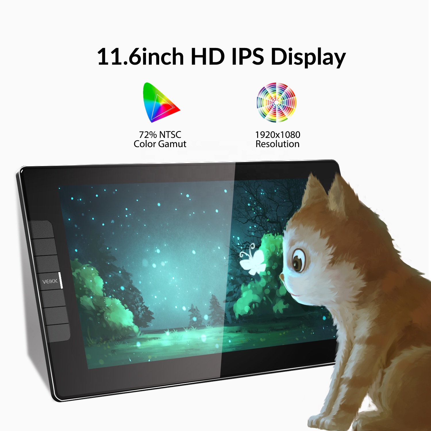 New Arrival!! Veikk Vk1200 Pen Tablet Monitor 8192 Levels Pressure Pen For Artist With Good Quanlity And Manufactury Price 