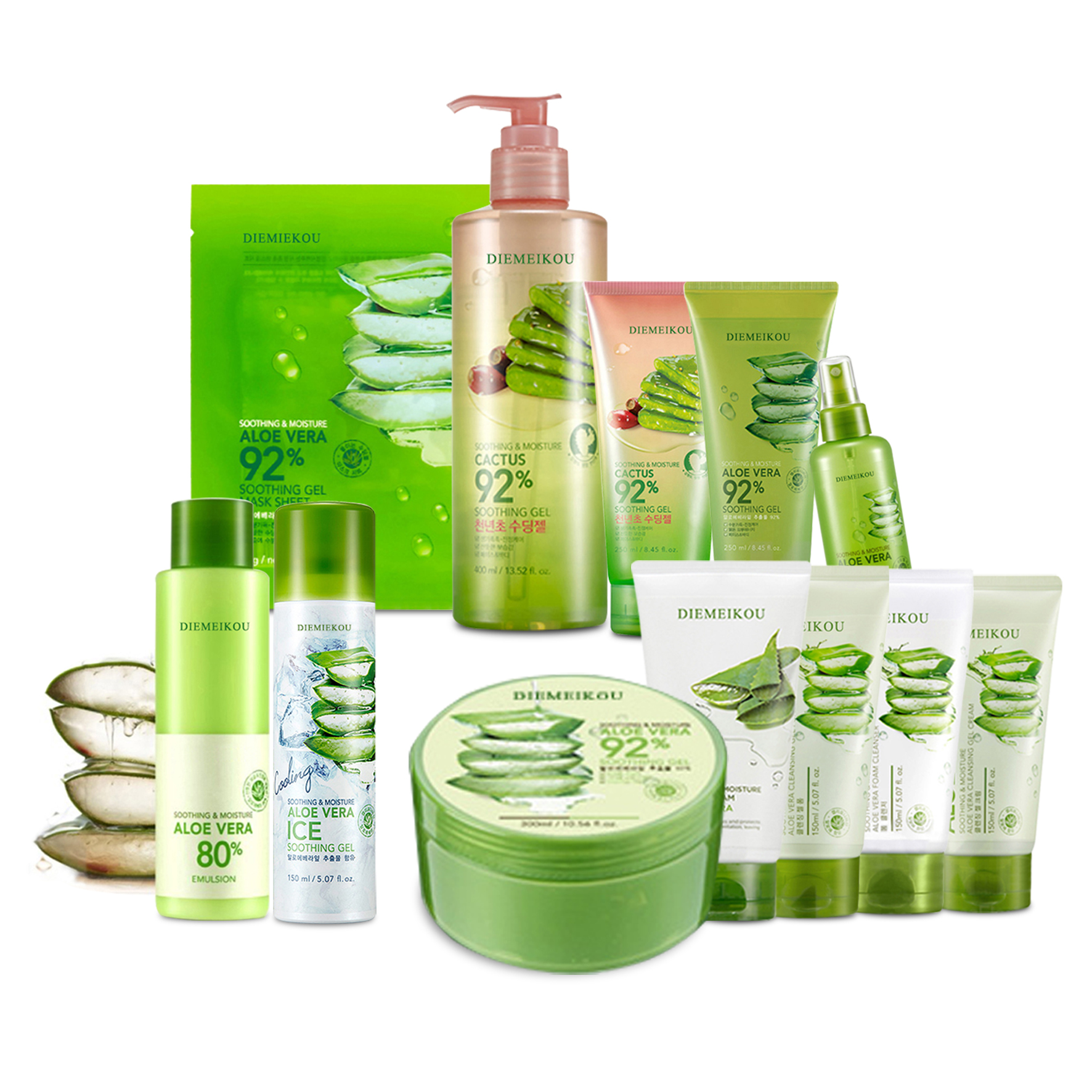 Oem/odm Factory Price Custom Moisturizing Whitening Face Beauty Products Organic Aloe Vera Multiselective Type Skin Care Set 