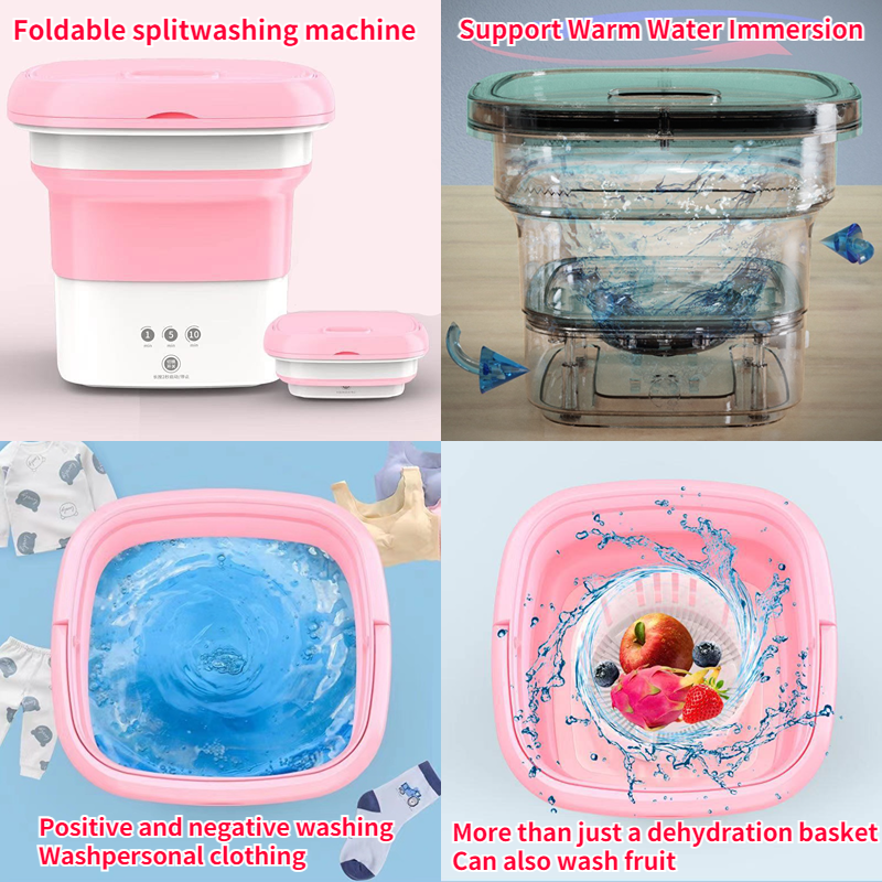 Home Bathroom Travel Ultrasonic Single Tub Mini Portable Underwear Socks Folding Bucket Other Washing Machine 