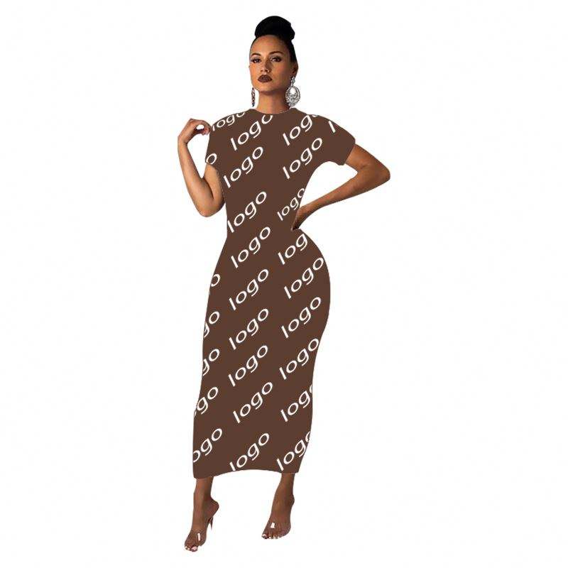 5 Colors European And American Women's Clothing Brand Fashion Casual Simple Short Sleeve Dress High Quality