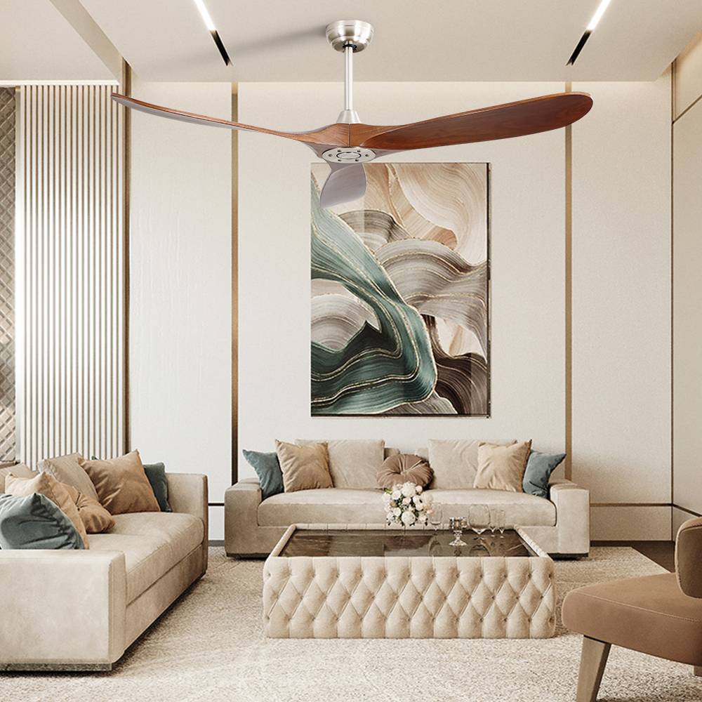 European Styles Custom Ceiling Fan Decorative Mute 3 Blade Remote Control Wood Wooden Bldc Modern Ceiling Fan For Home Hotel 