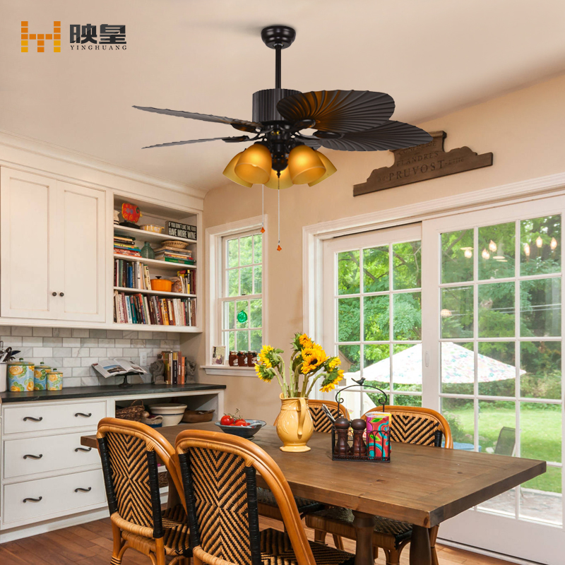 52 Inch Home Appliances Remote Control Hotel Classic Decorative Ceiling Fan With Light 