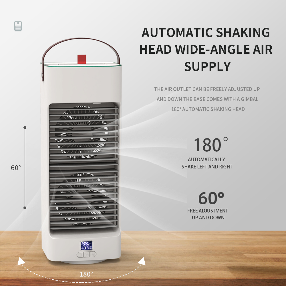 2022 Desktop Fan&amp;humidifier Handle 4000mah Battery Usb Rechargeable Smart Home Appliancespersonal Space Air Cooler 