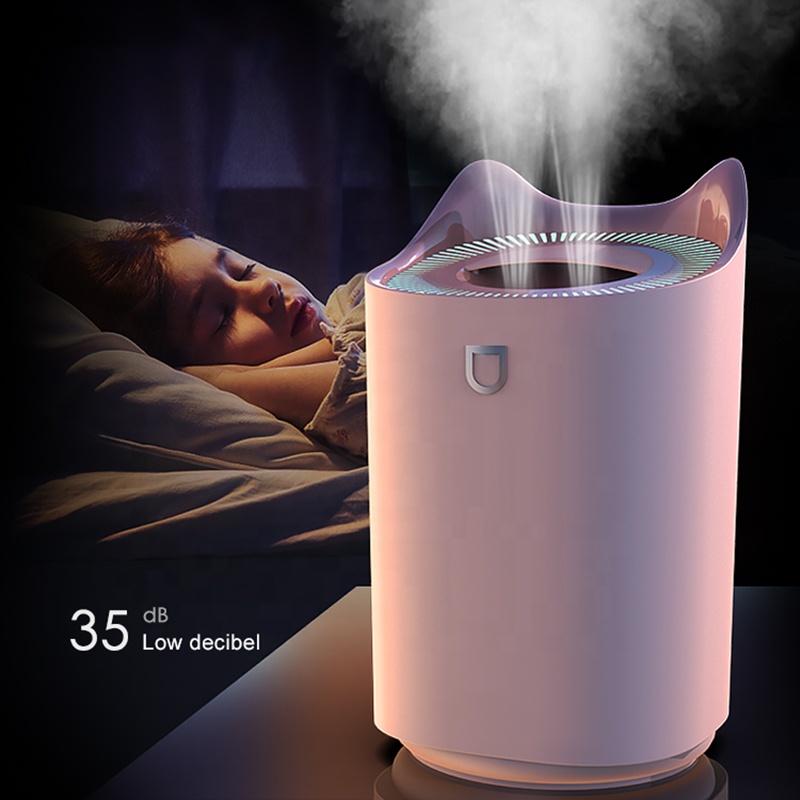 K7 Usb Double Nozzle Cool Ultrasonic Humidifier Air Home Appliance Water Mist Spray Humidifier With Coloful Led Light Heavy Fog 