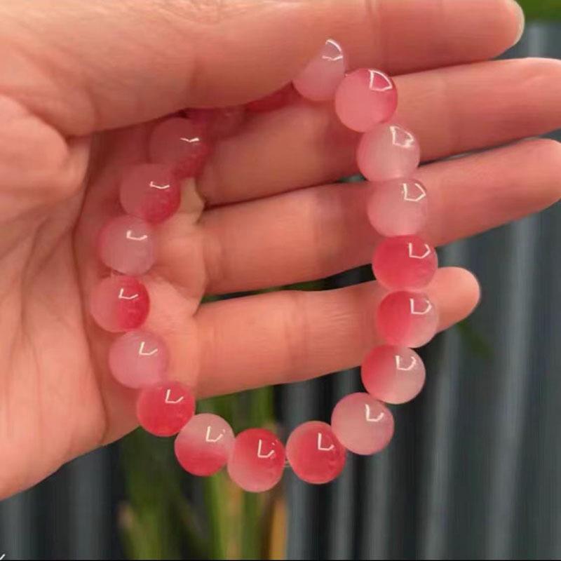 10mm Men Women Large Glass Semi-precious Stone Beaded Bracelets Custom Diy Glass Bracelets Can Add Charm For Jewelry Making 