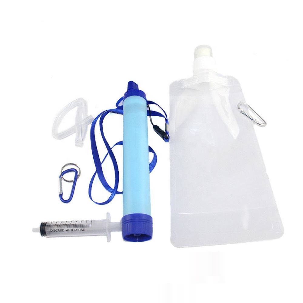 Outdoor Survival Bottle Water Filtration System Drinking Personal Water Filter Life Water Filter Straw For Camping Hiking 
