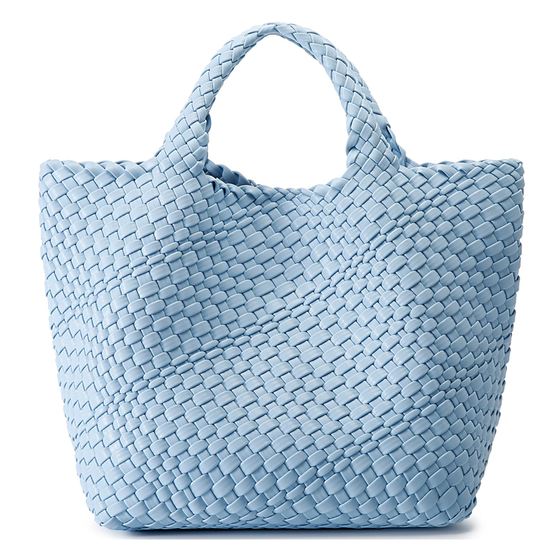 Woven Bag For Women Vegan Leather Tote Bag Large Summer Beach Travel Handbag And Purse Handmade Shoulder Bag 