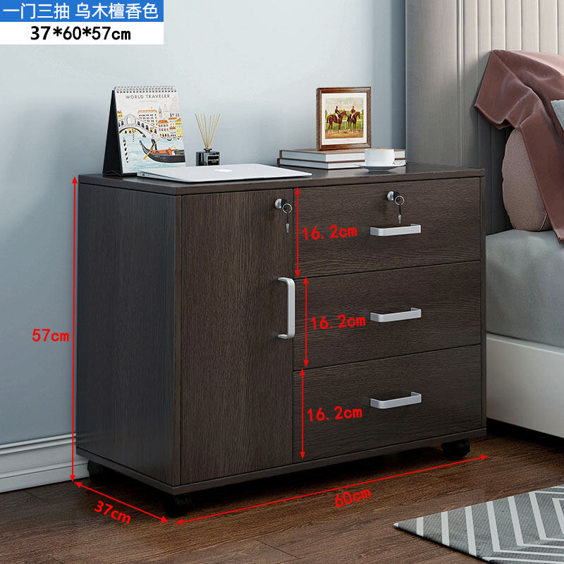 Bedside Table New New Small with Lock Minimalist Modern Storage Rack Small Cabinet Locker Bedside Storage Cabinet