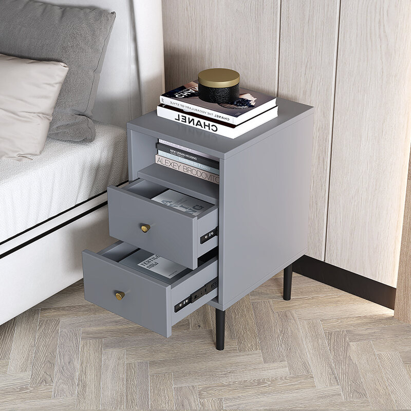 Ultra Narrow 30cm Bedside Table Bedroom Nordic Mini Small Size Bedside Cabinet Home Simple Modern Light Luxury Style Small