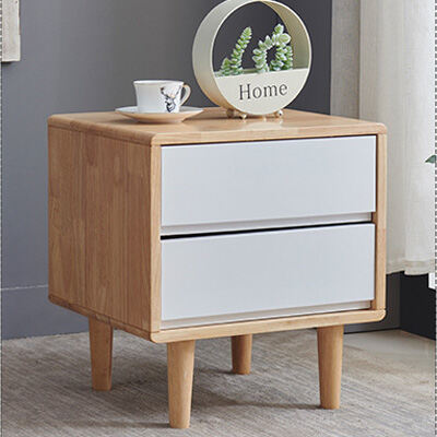 Nordic Solid Wood Bedside Table Simple Modern Complete Simple Bedroom Storage Cabinet Japanese Log Bedside Bucket Cabinet