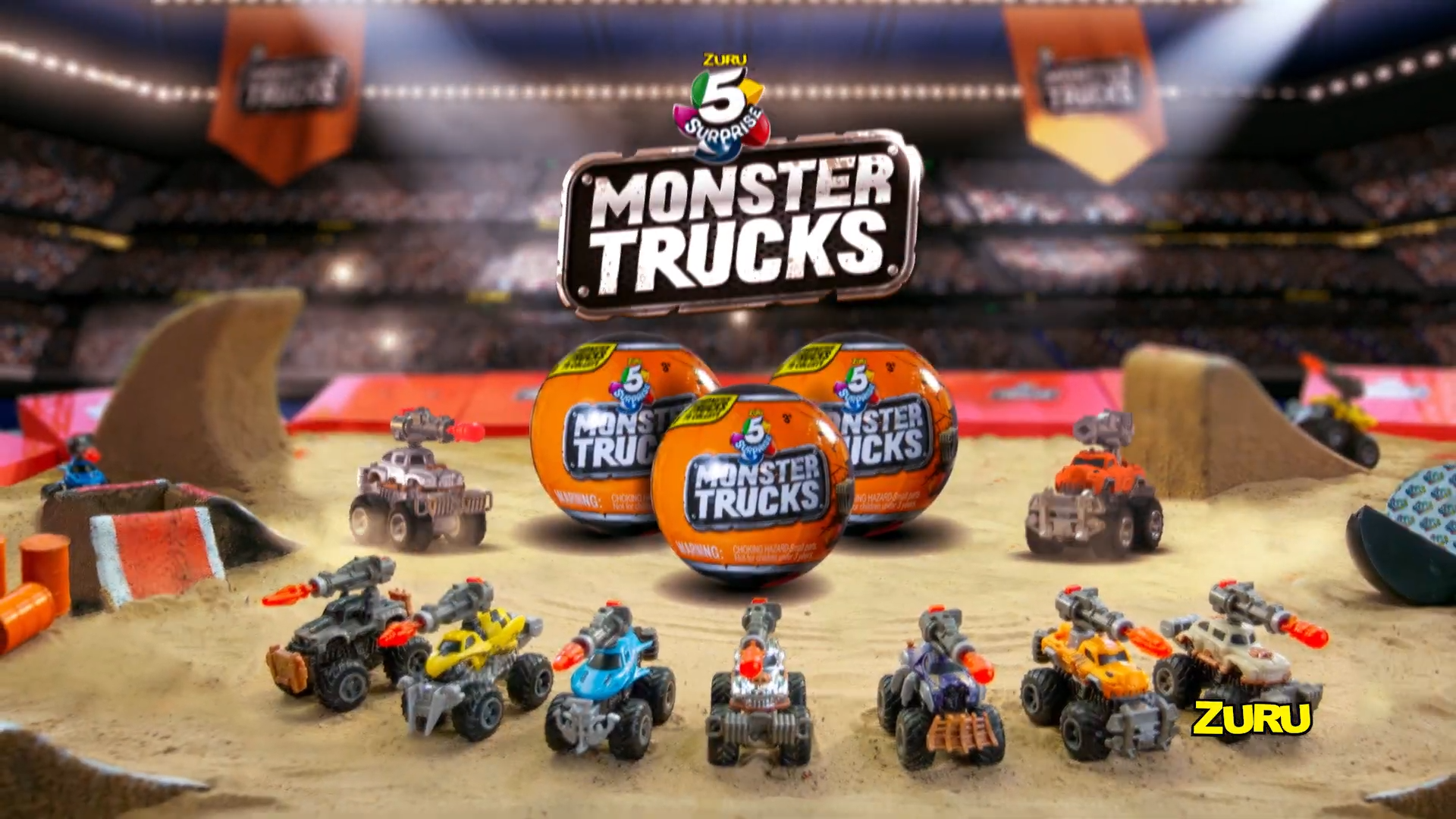 5 Surprise Monster Trucks - Mystery Surprise Capsule - by Zuru