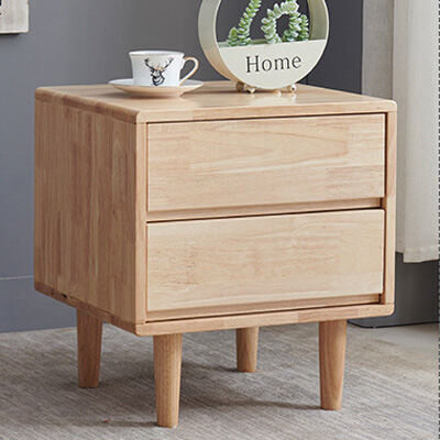 Nordic Solid Wood Bedside Table Simple Modern Complete Simple Bedroom Storage Cabinet Japanese Log Bedside Bucket Cabinet