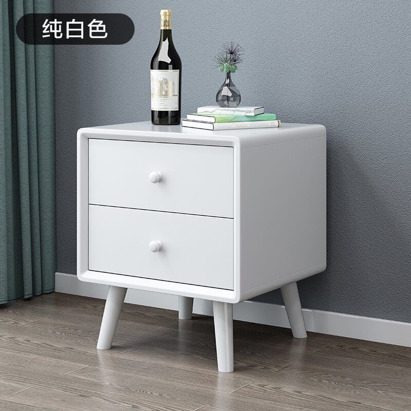 Nordic Solid Wood Bedside Table Simple Modern Complete Simple Bedroom Storage Cabinet Japanese Log Bedside Bucket Cabinet