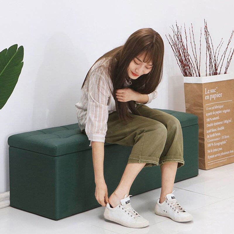 Clothing Store Fitting Room Bench Sofa Stool Storage Stool Rectangular Shoe Changing Stool for Adults at Home