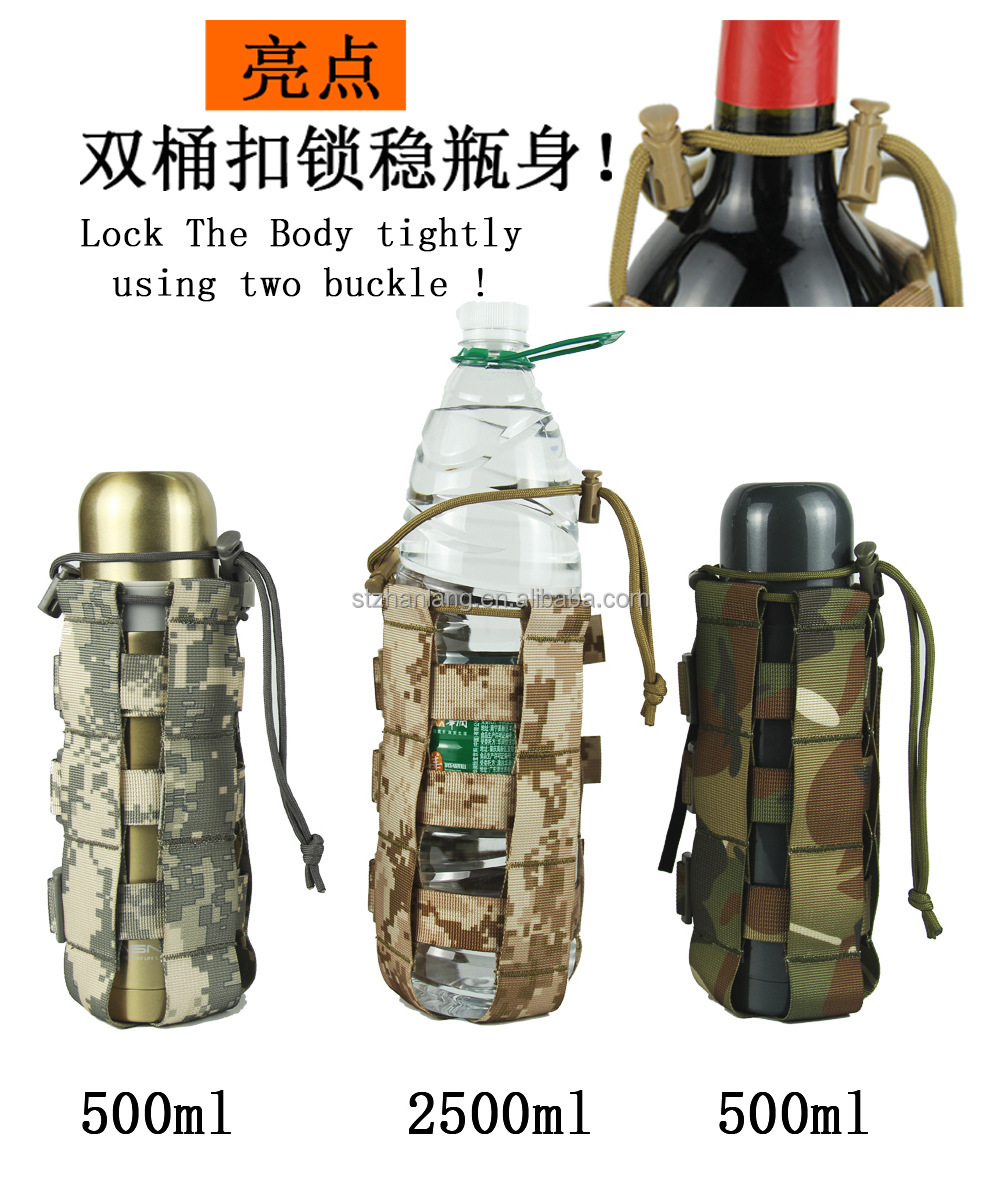 Warwolf Outdoor Hiking Camping Camo Nylon Multifunctional Tactis Adjustable Bottle Bag 