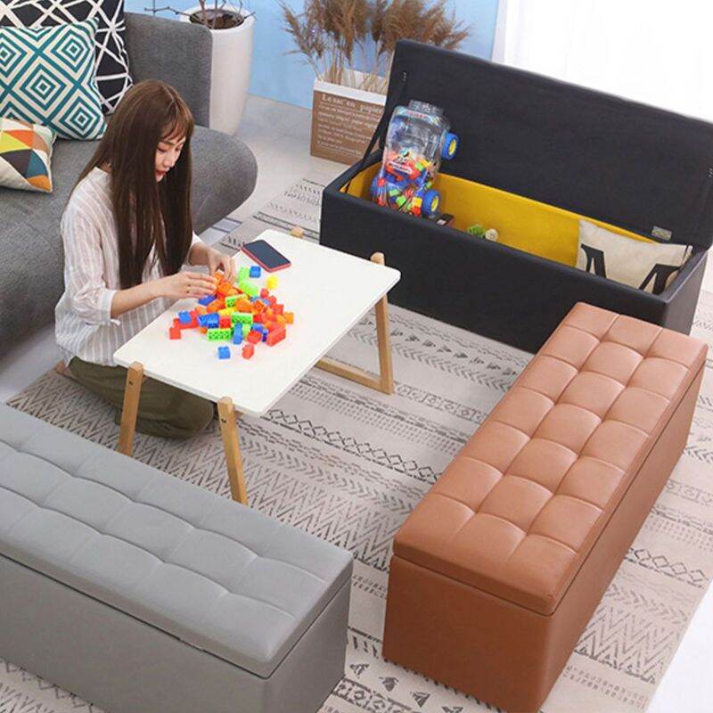 Clothing Store Fitting Room Bench Sofa Stool Storage Stool Rectangular Shoe Changing Stool for Adults at Home