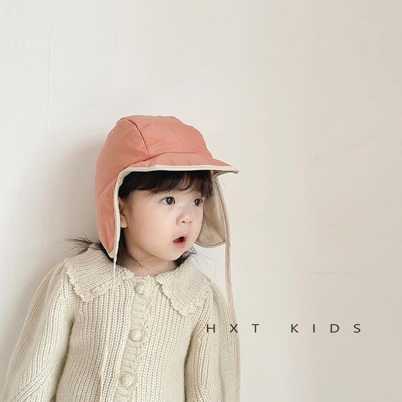 ▼✲ Ins windproof and coldproof children's Lei hat winter boys girls baby outdoor warm ear protection tide