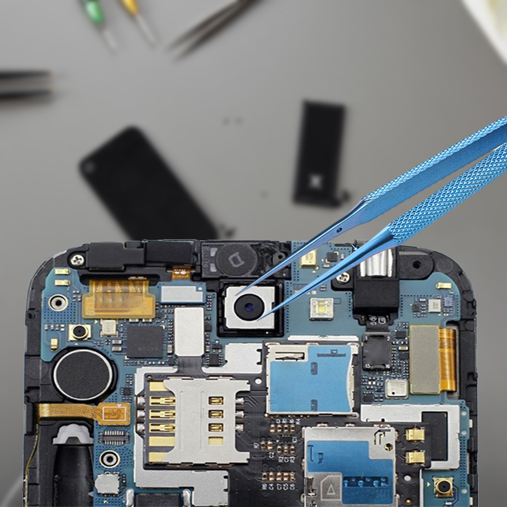 Ziqqucu 1pcs precision flying wire titanium alloy/stainless steel tweezers for mobile phone motherboard fingerprint jumper repair microscope tweezers